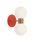 Selene Double shown in Heirloom Brass with a Persimmon Canopy