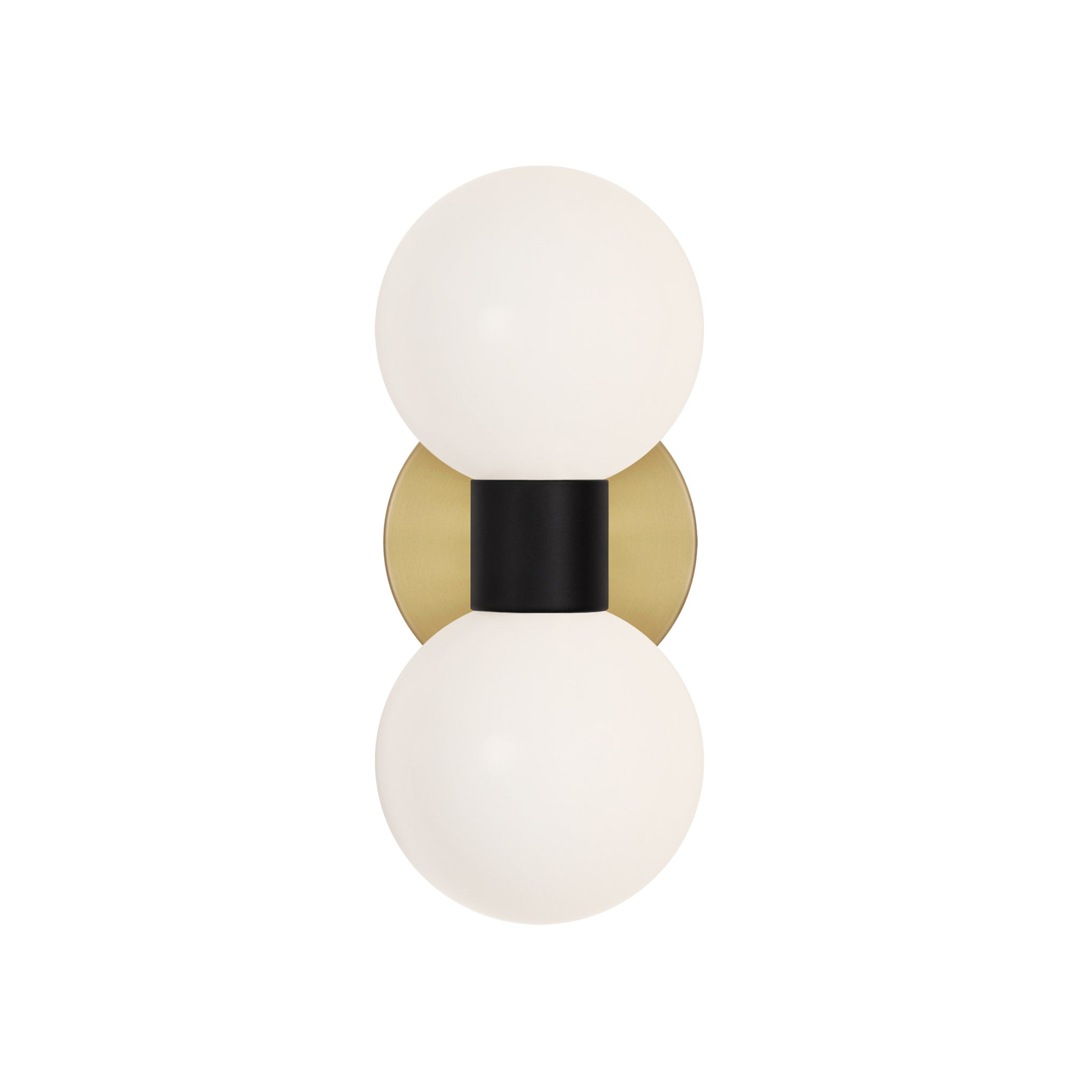 Selene Double shown in Matte Black with a Brass Canopy