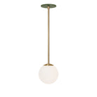 Selene 6" Pendant shown in Brass with a Garden Green Canopy
