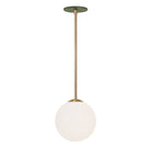 Selene 8" Pendant shown in Brass with a Garden Green Canopy