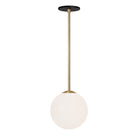 Selene 8" Pendant shown in Brass with a Matte Black Canopy