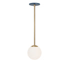 Selene 6" Pendant shown in Brass with an Ocean Blue Canopy