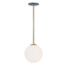 Selene 8" Pendant shown in Brass with an Ocean Blue Canopy