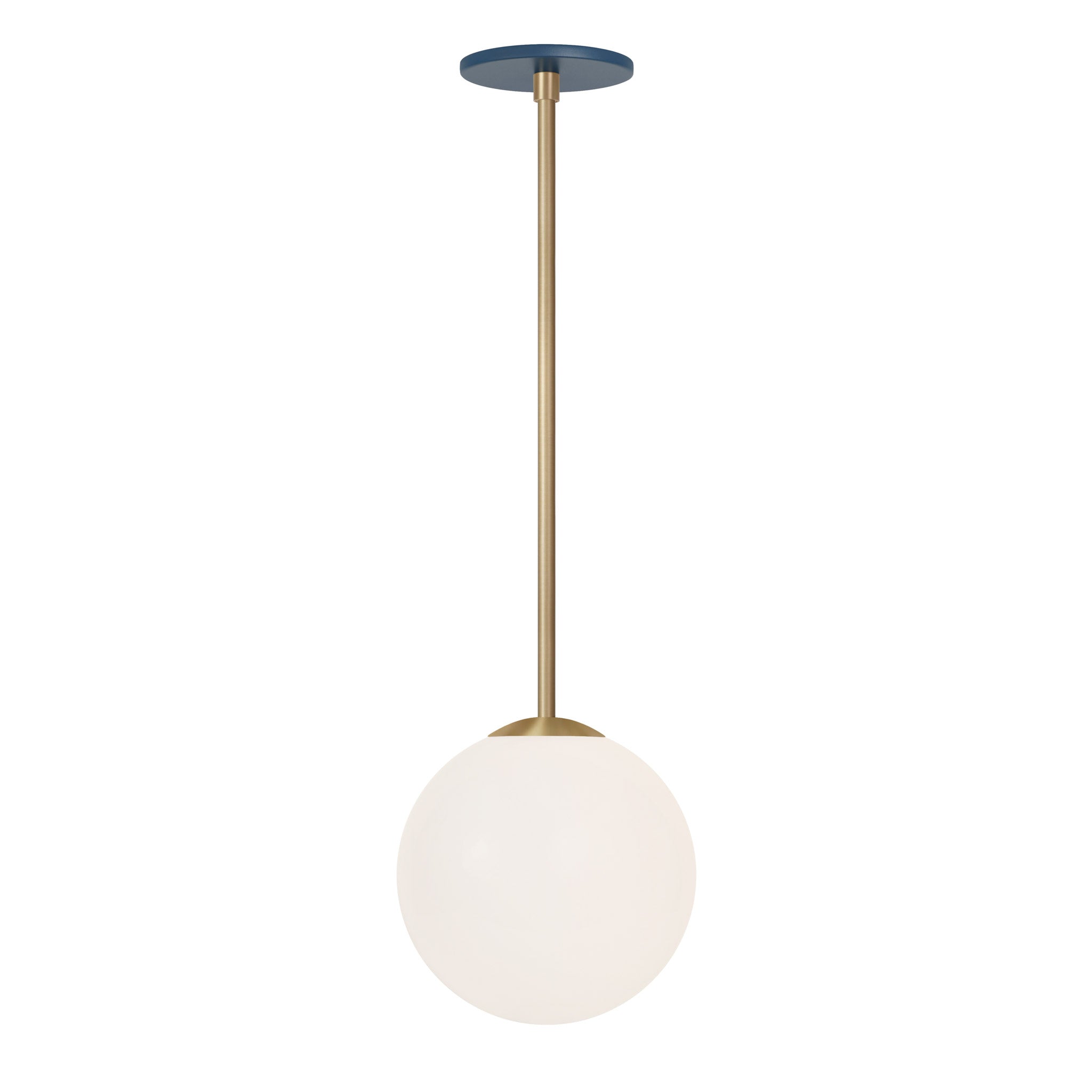 Selene 8" Pendant shown in Brass with an Ocean Blue Canopy