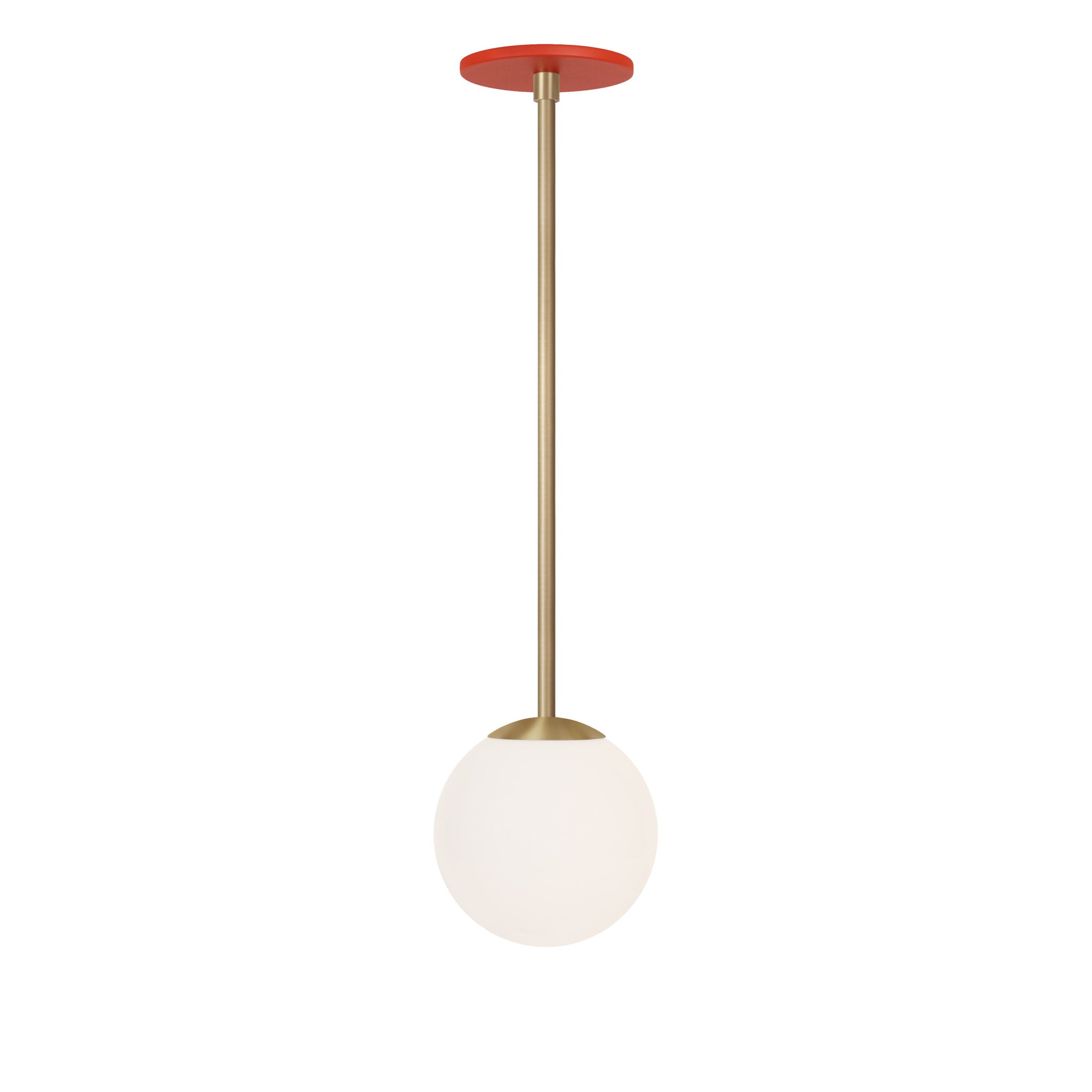 Selene 6" Pendant shown in Brass with a Persimmon Canopy