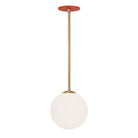 Selene 8" Pendant shown in Brass with a Persimmon Canopy