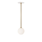 Selene Pendant shown in Brass with a White Canopy
