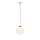 Selene 6" Pendant shown in Brass with a White Canopy