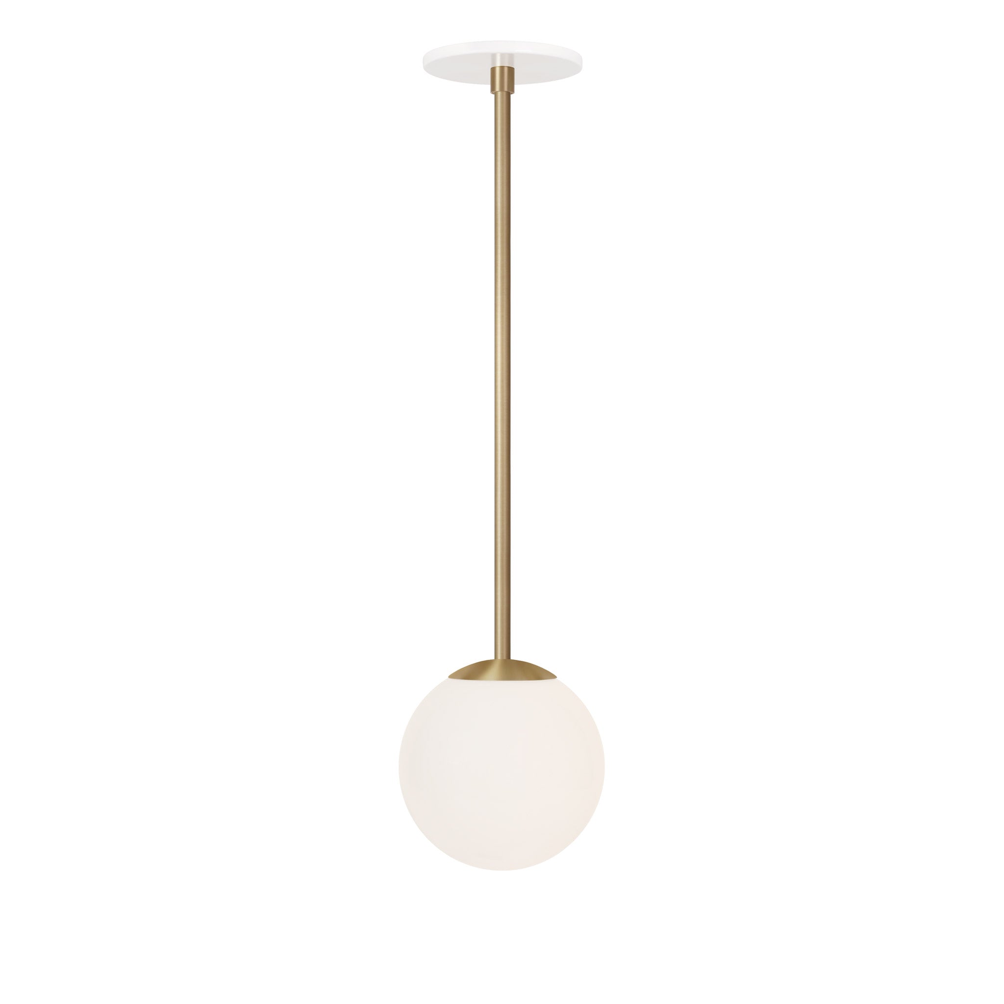 Selene 6" Pendant shown in Brass with a White Canopy