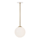 Selene 8" Pendant shown in Brass with a White Canopy