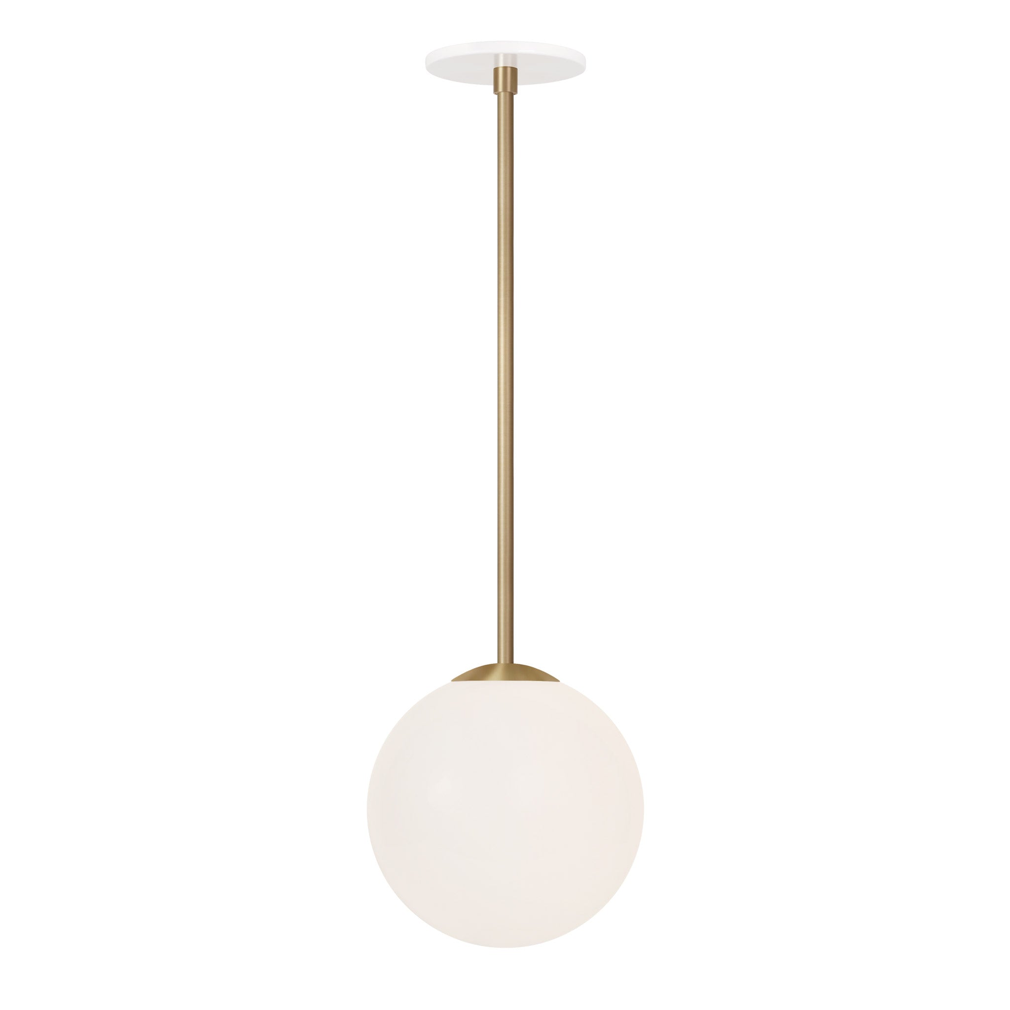 Selene 8" Pendant shown in Brass with a White Canopy