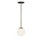 Selene 6" Pendant shown in Heirloom Brass with a Matte Black Canopy