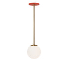 Selene 6" Pendant shown in Heirloom Brass with a Persimmon Canopy