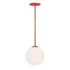 Selene 8" Pendant shown in Heirloom Brass with a Persimmon Canopy