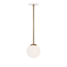 Selene 6" Pendant shown in Heirloom Brass with a White Canopy
