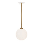 Selene 8" Pendant shown in Heirloom Brass with a White Canopy