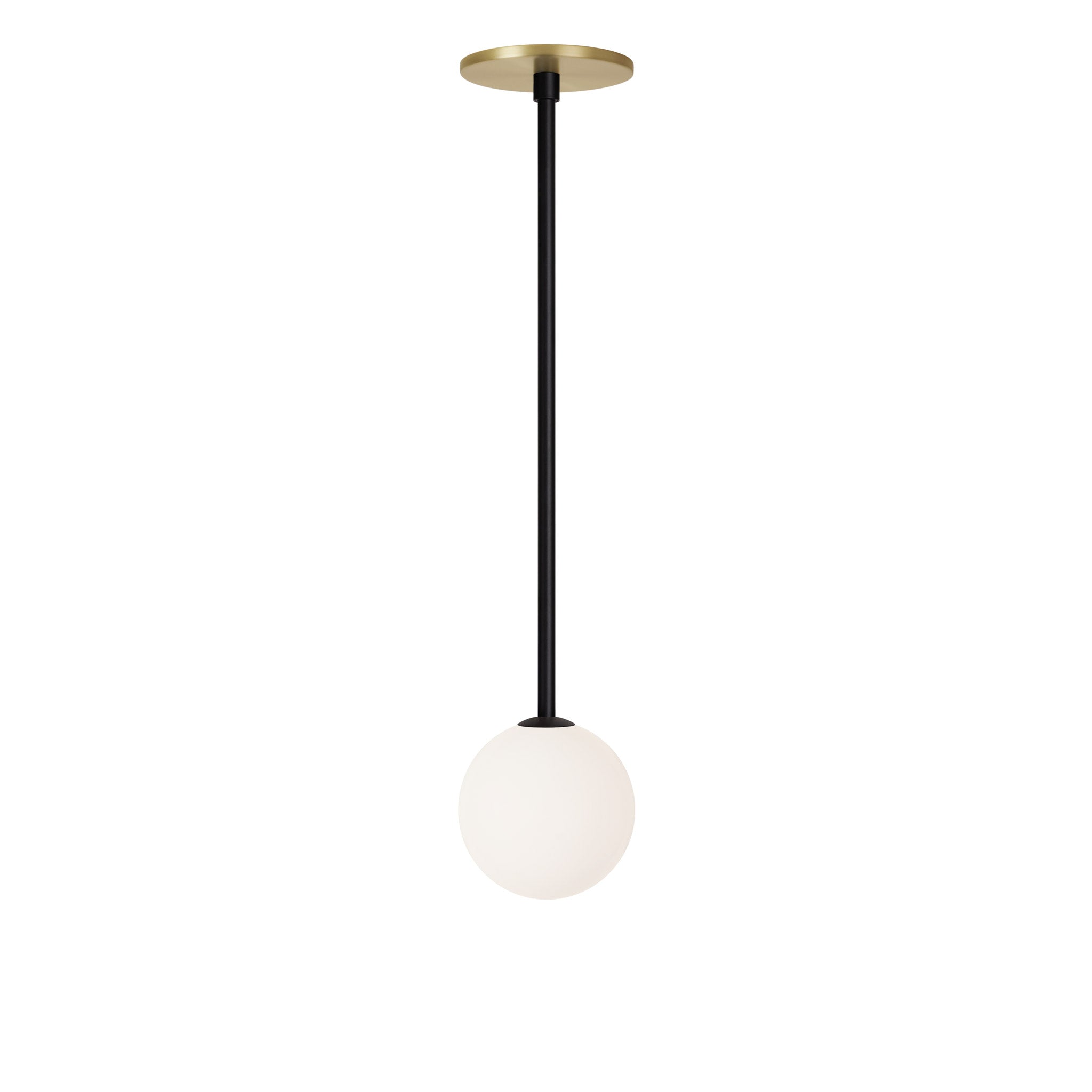 Selene Pendant shown in Matte Black with a Brass Canopy