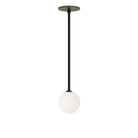 Selene Pendant shown in Matte Black with a Secret Garden Green Canopy