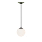 Selene 6" Pendant shown in Matte Black with a Garden Green Canopy