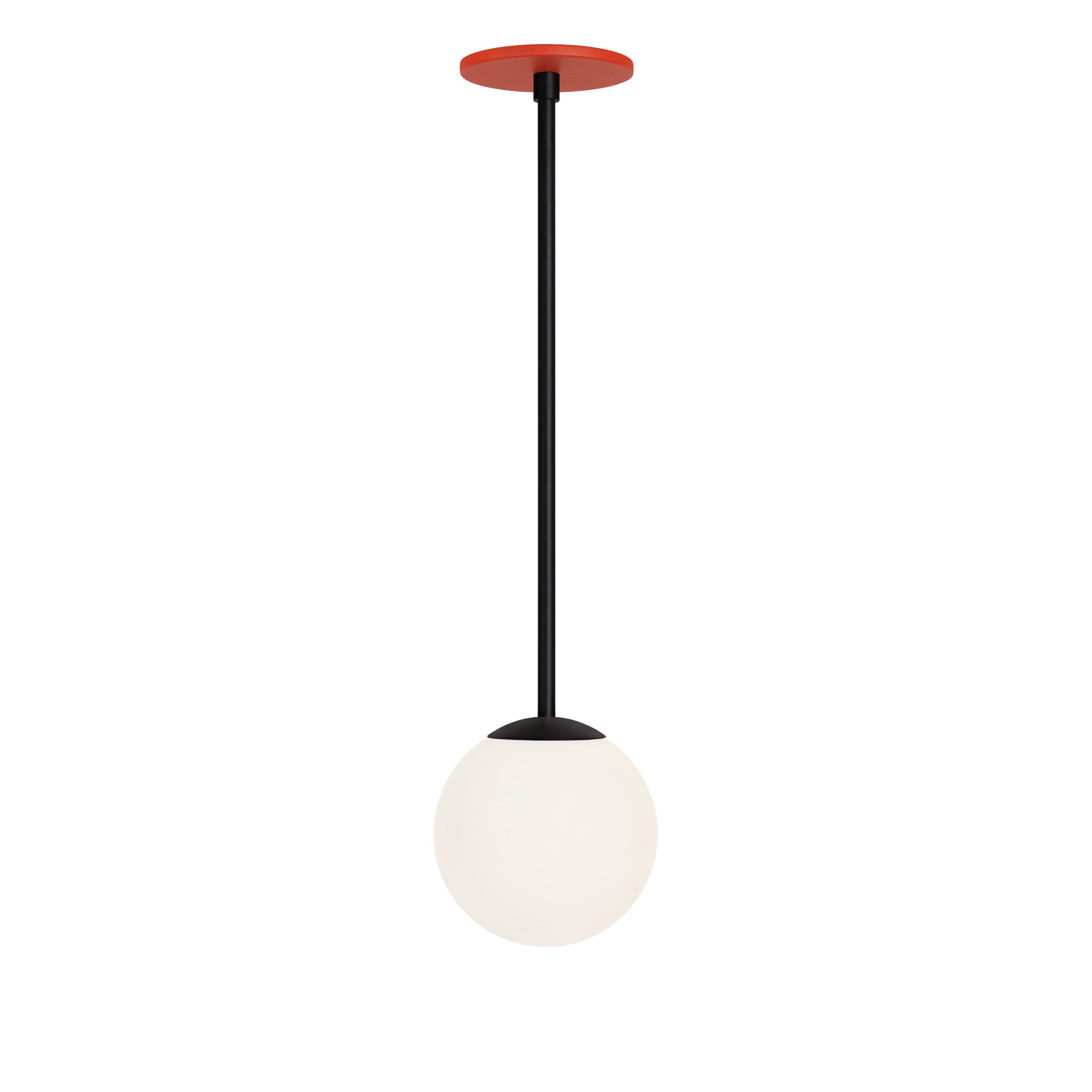 Selene 6" Pendant shown in Matte Black with a Persimmon Canopy