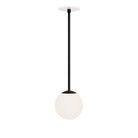 Selene 6" Pendant shown in Matte Black with a White Canopy
