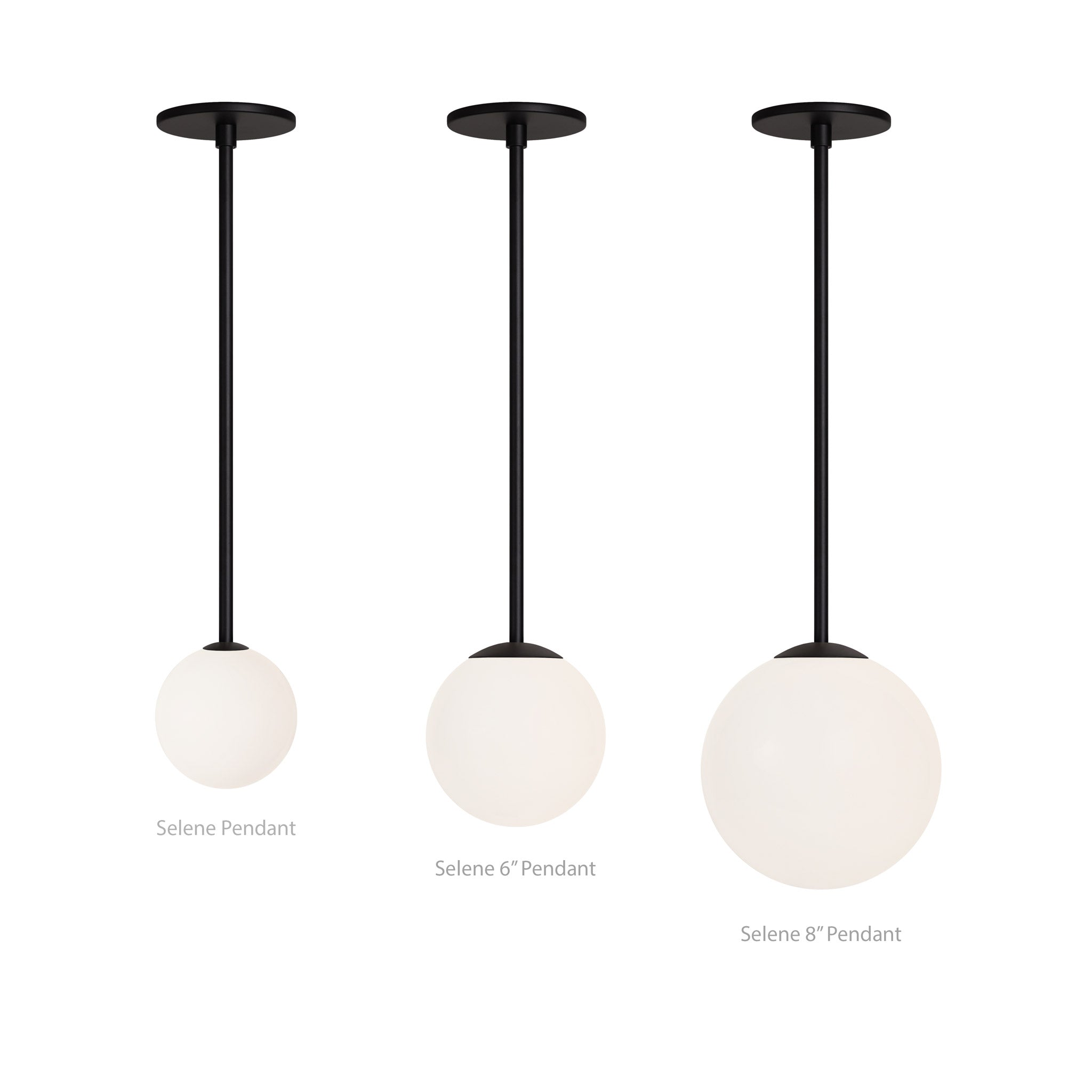 Globe Size Comparison of the Selene Pendant