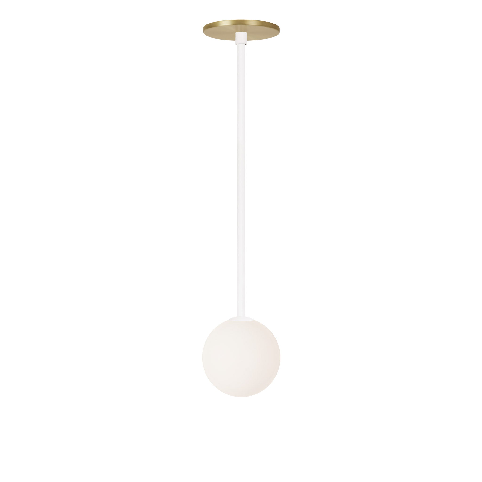 Selene Pendant shown in White with a Brass Canopy