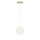 Selene 6" Pendant shown in White with a Brass Canopy