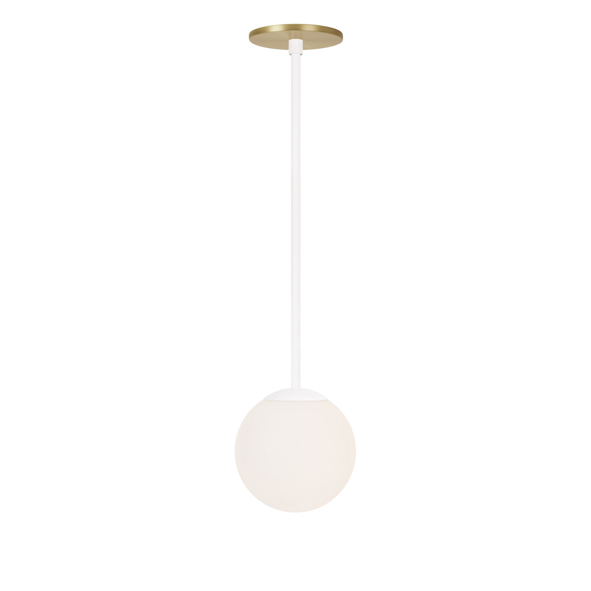Selene 6" Pendant shown in White with a Brass Canopy
