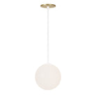Selene 8" Pendant shown in White with a Brass Canopy