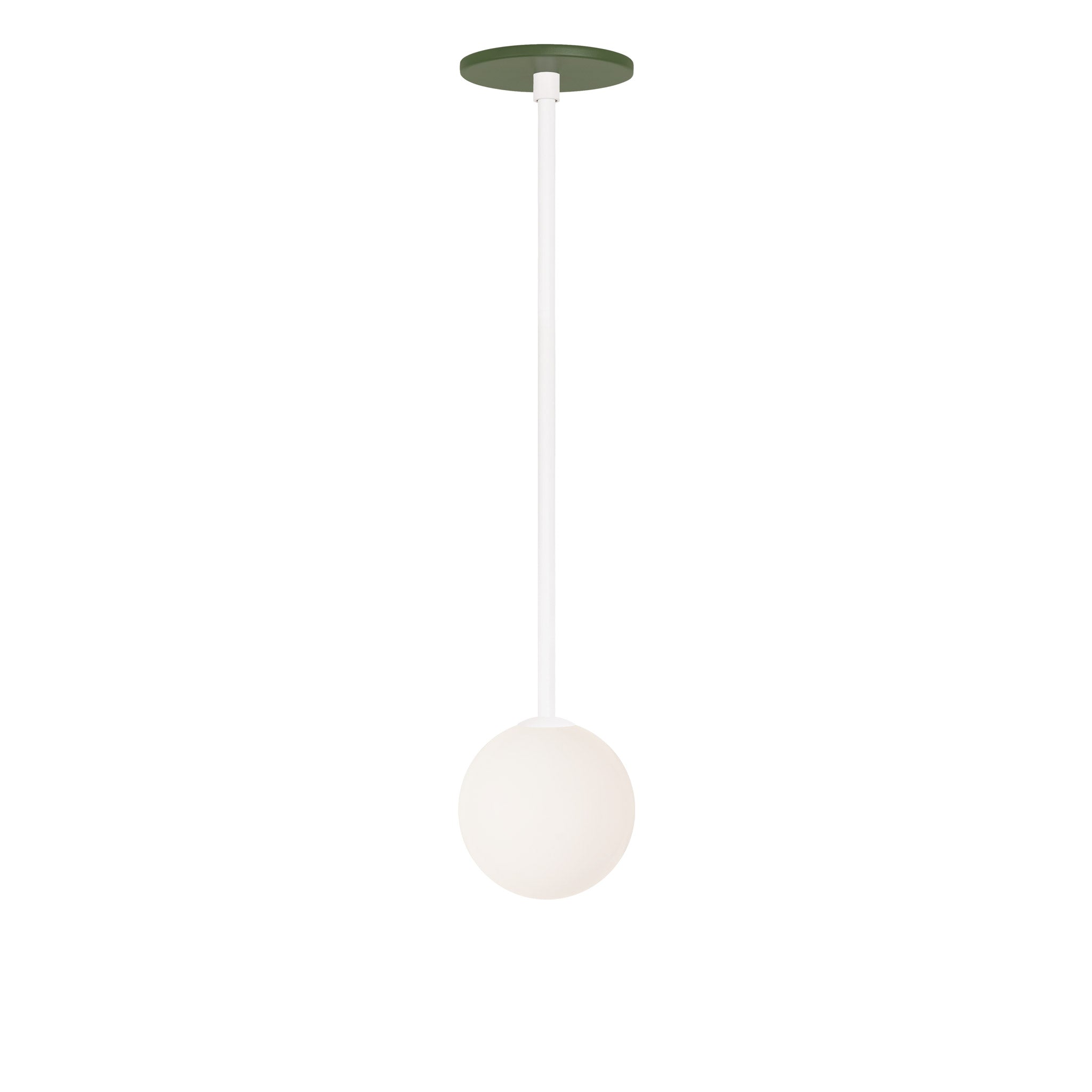 Selene Pendant shown in White with a Secret Garden Green Canopy