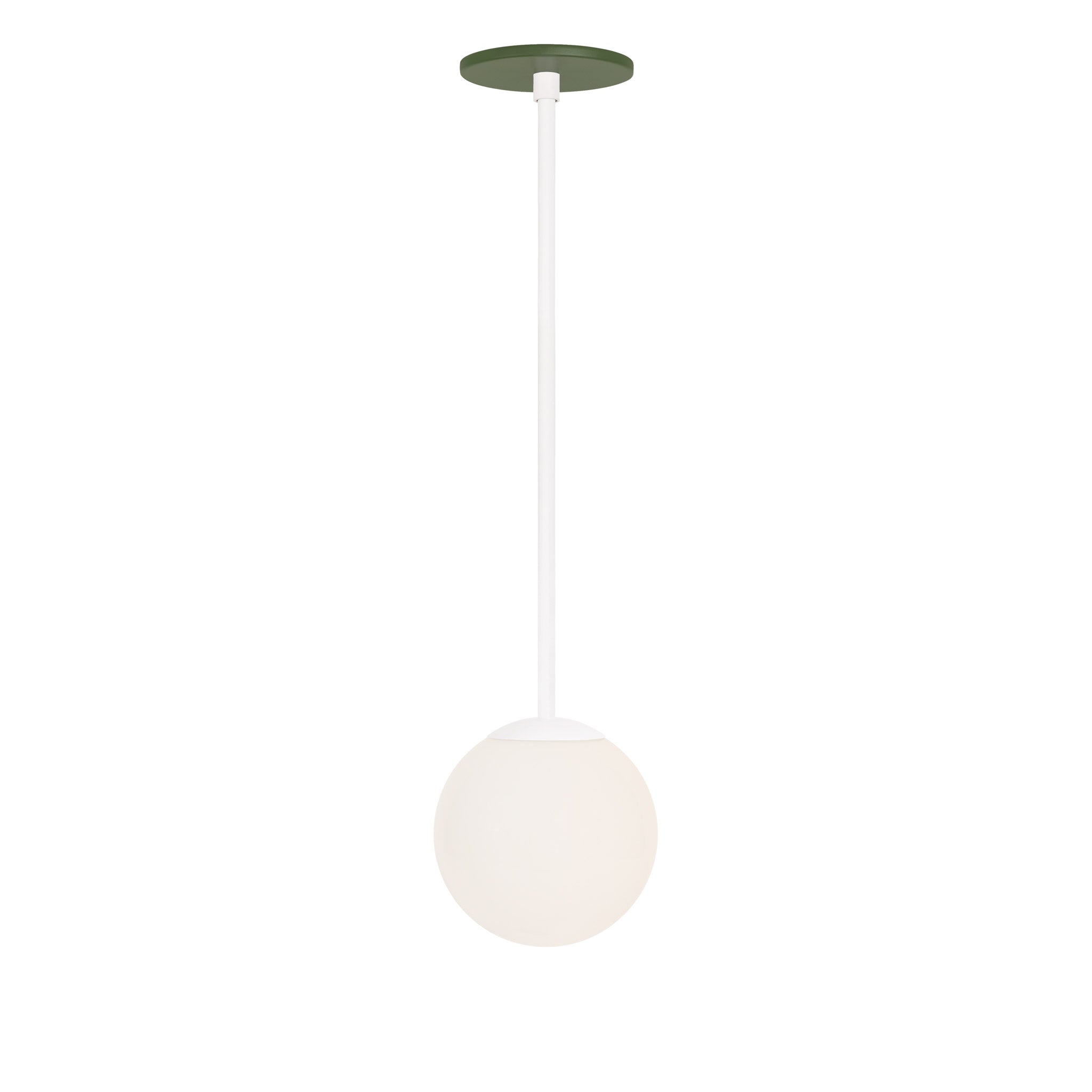 Selene 6" Pendant shown in White with a Garden Green Canopy