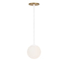 Selene 6" Pendant shown in White with a Heirloom Brass Canopy