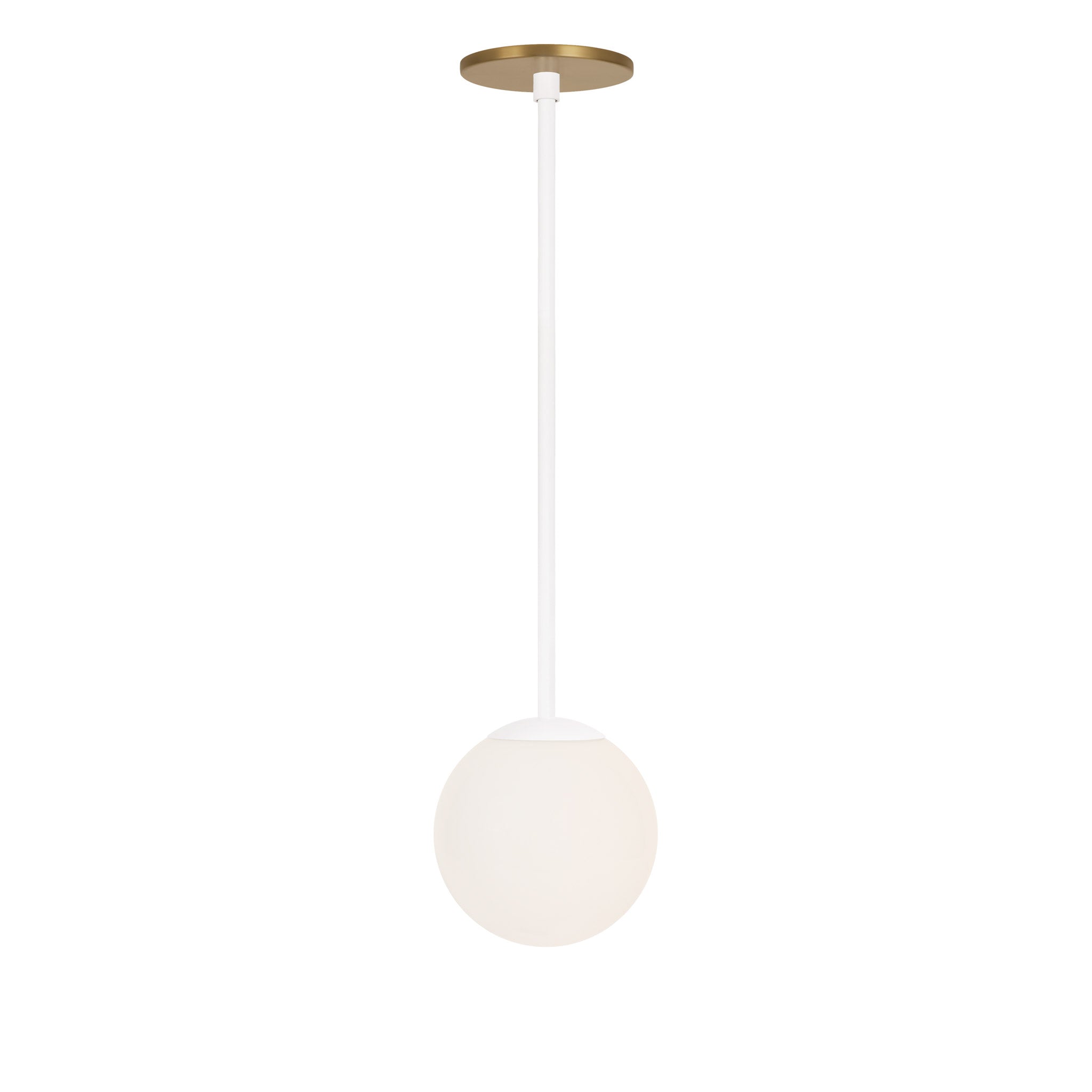 Selene 6" Pendant shown in White with a Heirloom Brass Canopy