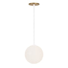 Selene 8" Pendant shown in White with a Heirloom Brass Canopy