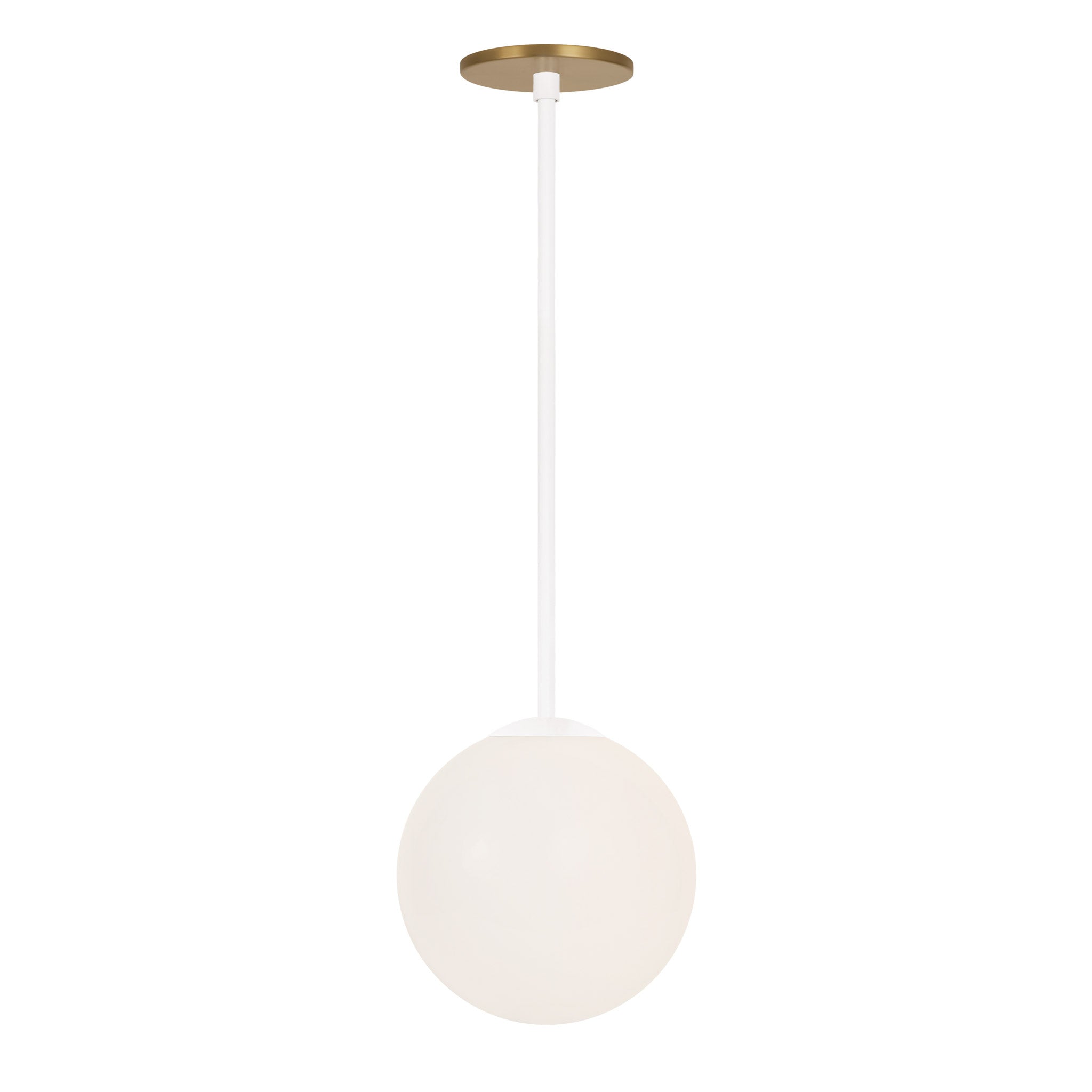 Selene 8" Pendant shown in White with a Heirloom Brass Canopy