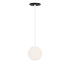 Selene 6" Pendant shown in White with a Matte Black Canopy