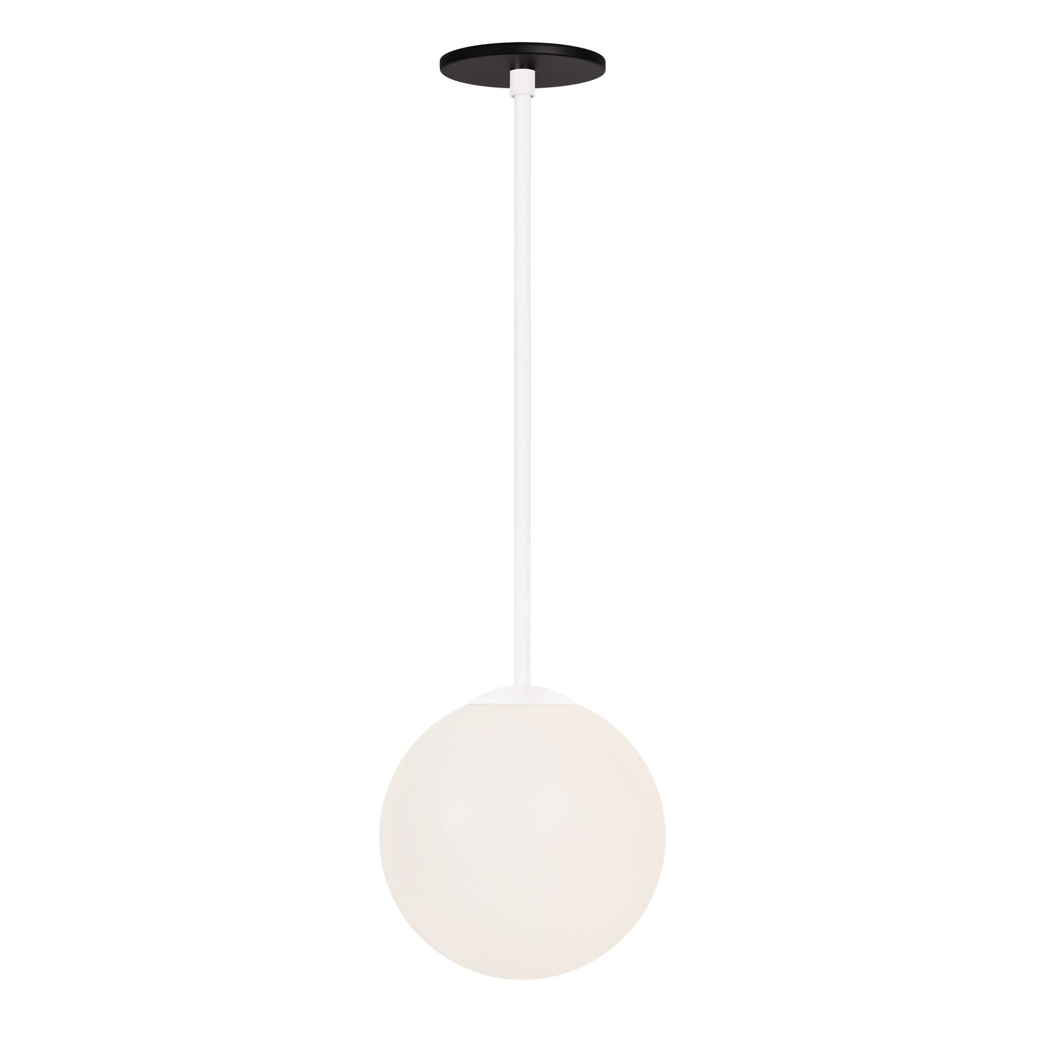 Selene 8" Pendant shown in White with a Matte Black Canopy