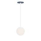 Selene 6" Pendant shown in White with an Ocean Blue Canopy