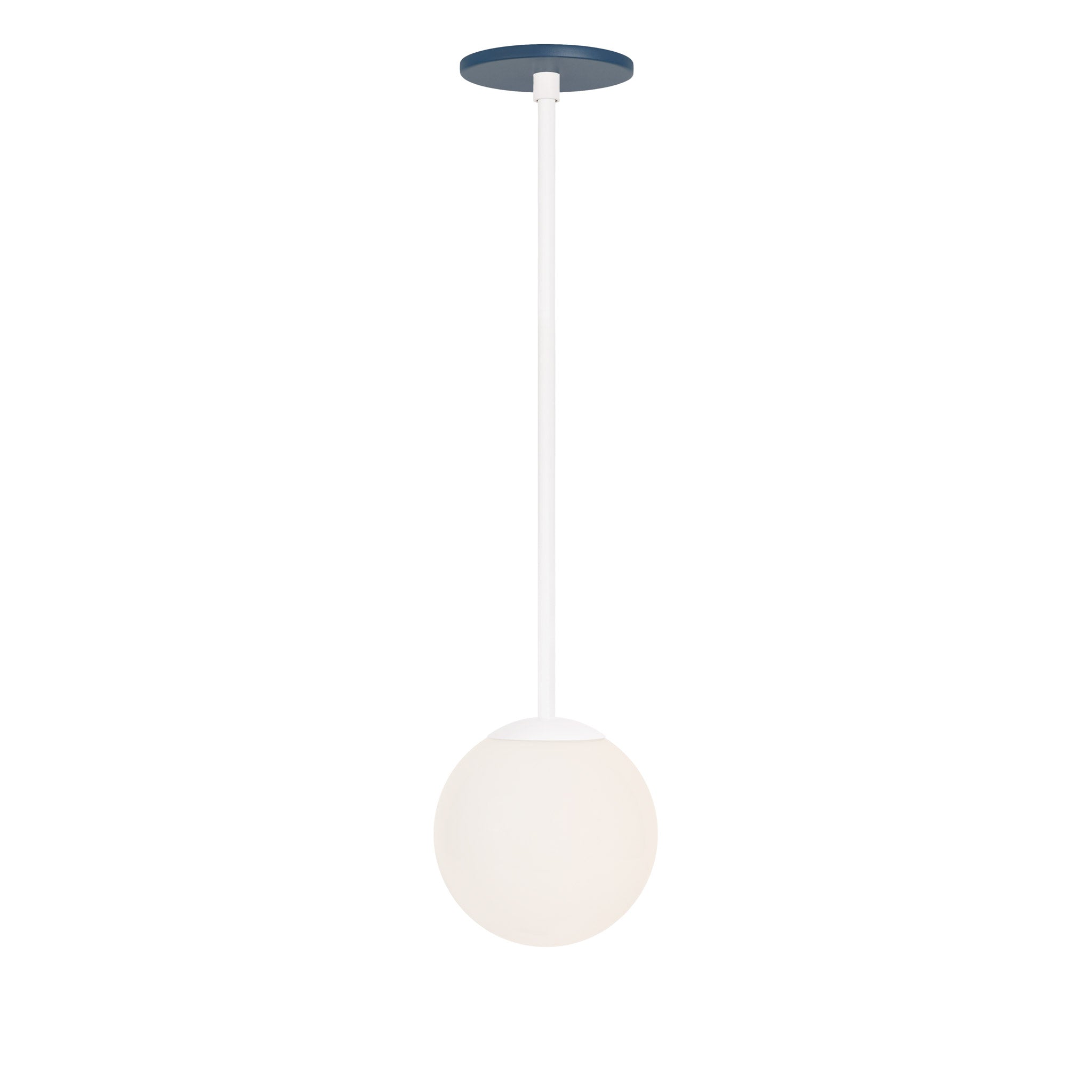 Selene 6" Pendant shown in White with an Ocean Blue Canopy