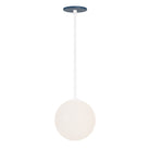 Selene 8" Pendant shown in White with an Ocean Blue Canopy
