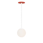 Selene 6" Pendant shown in White with a Persimmon Canopy