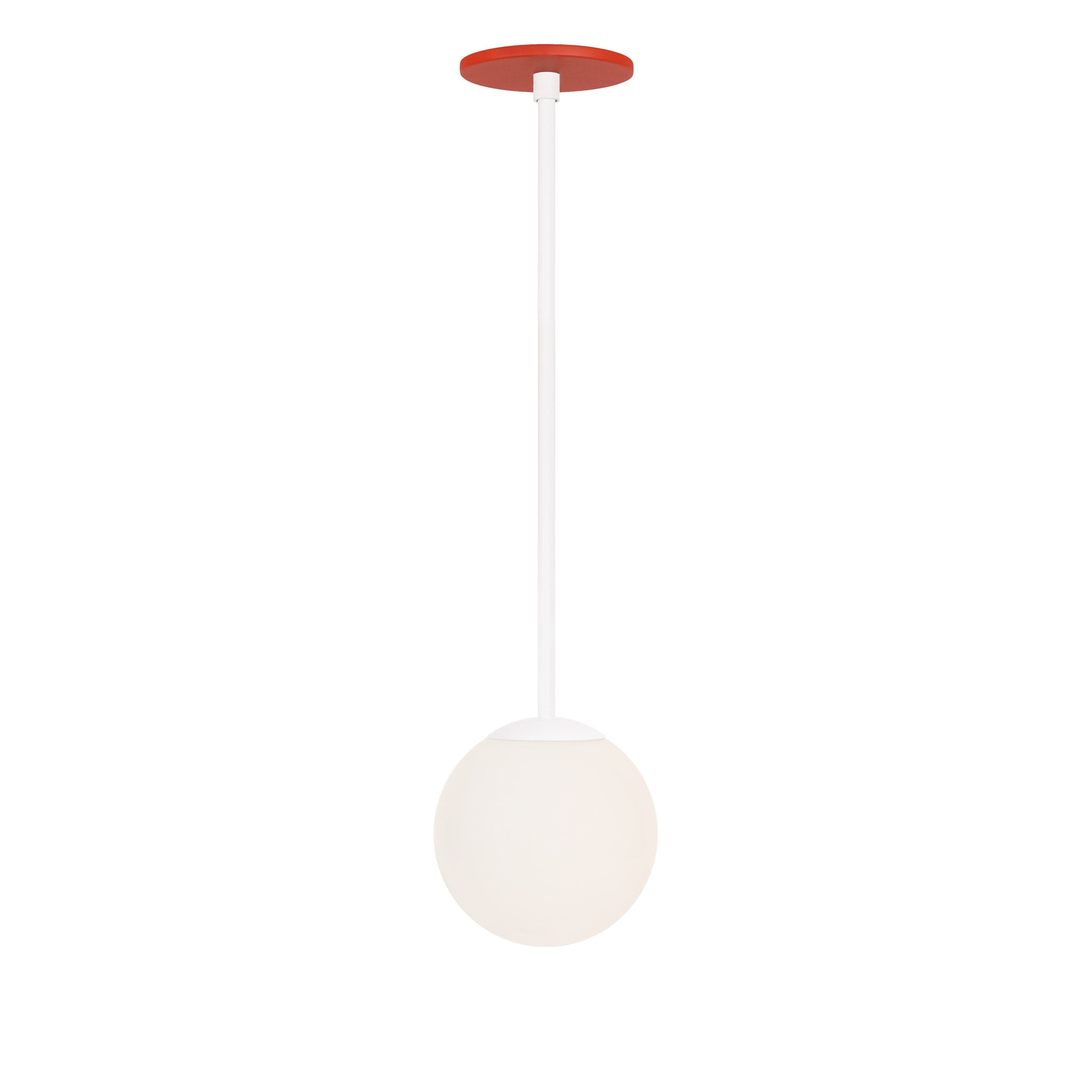 Selene 6" Pendant shown in White with a Persimmon Canopy