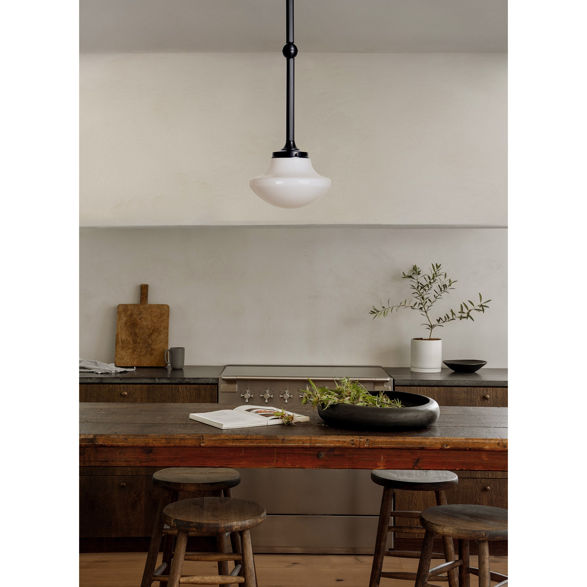 Sorbonne Pendant 10" Tulip shown in Graphite Patina