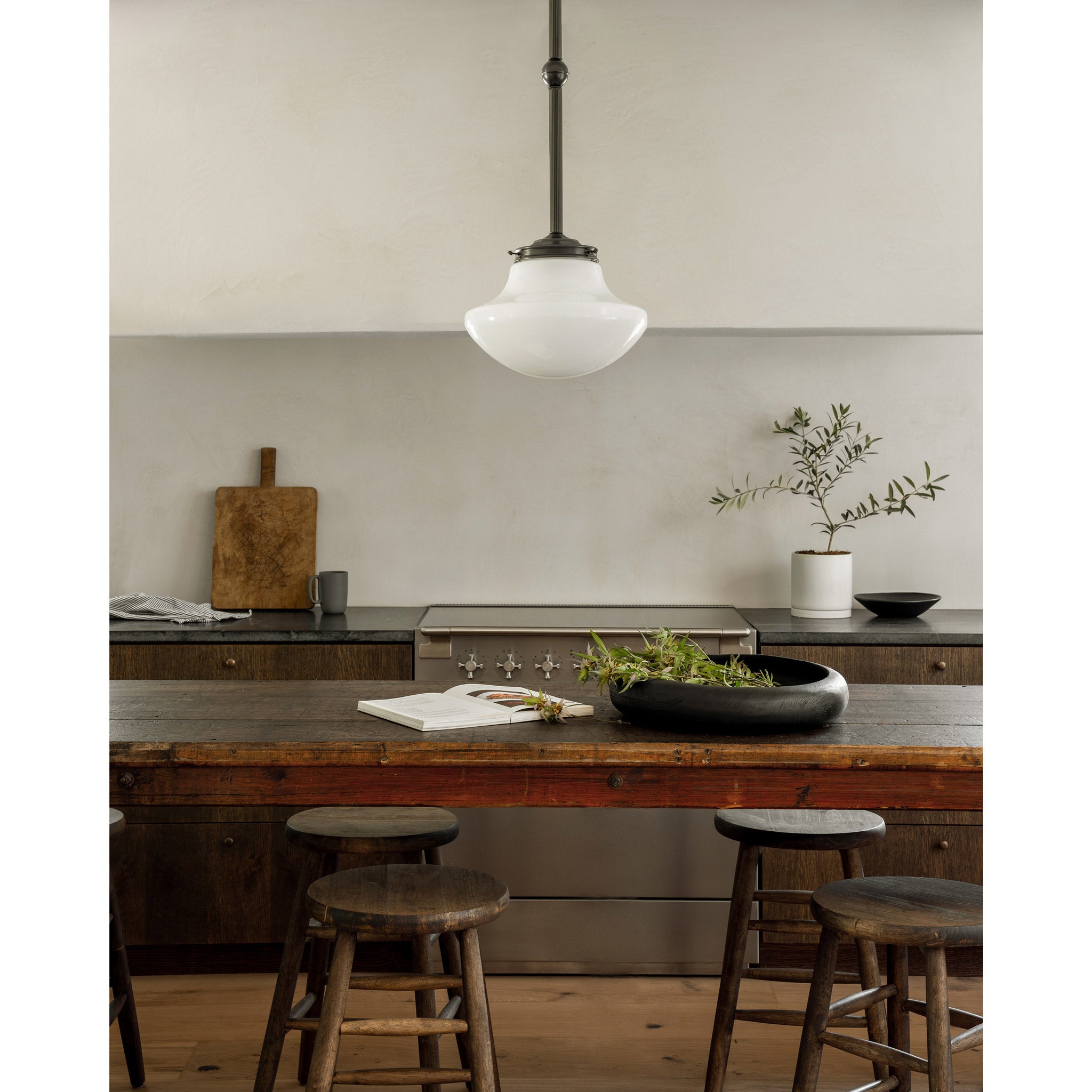 Sorbonne Pendant 14" Tulip shown in Graphite Patina