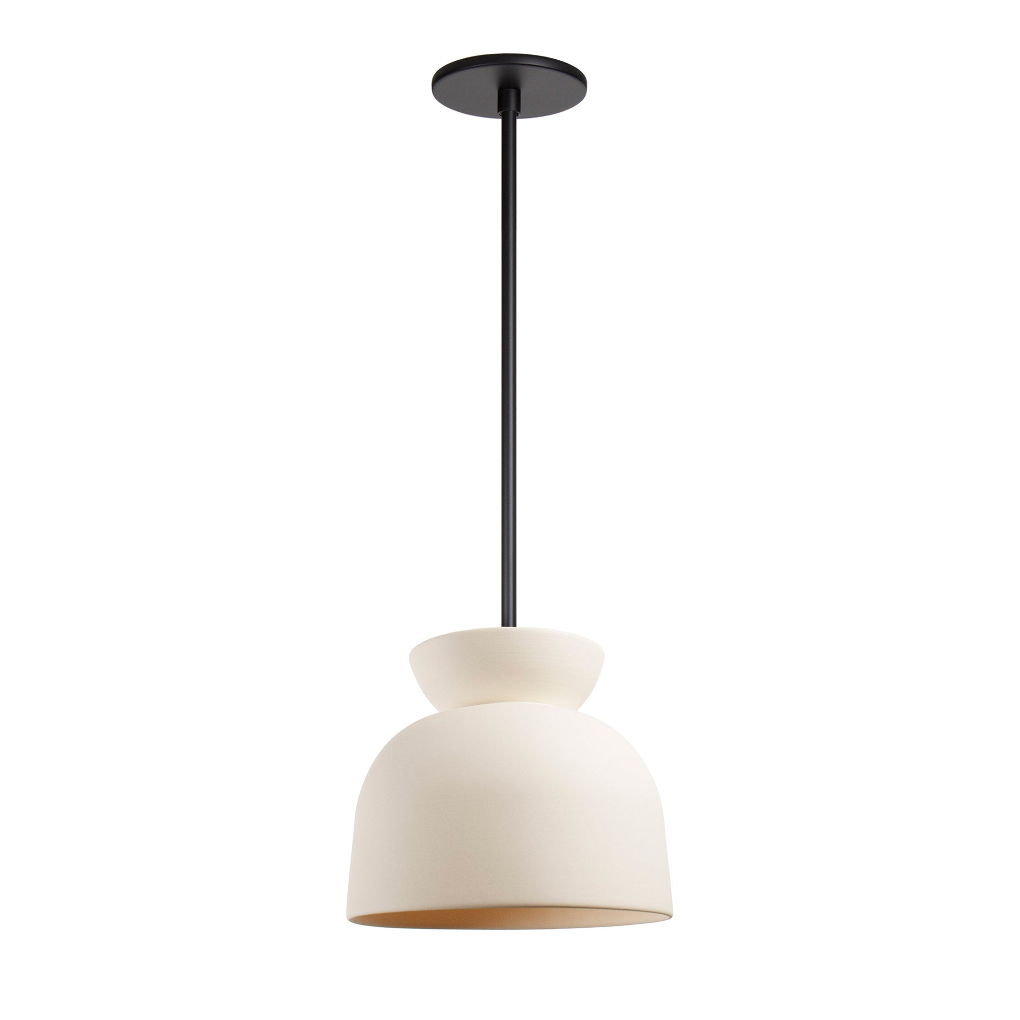 Terra Amélie Pendant shown in Bone ceramic with Matte Black