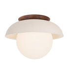 Terra Lexi Large 8" shown in Bone ceramic with a Walnut wood canopy