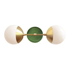 Theo 6" with Ceramic Canopy shown in Brass with a Forest Green Swift pattern canopy