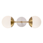 Theo shown in Heirloom Brass with a Brownstone White Sunflower Ceramic Canopy