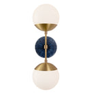 Theo shown in Heirloom Brass with an Indigo Blue Star Ceramic Canopy